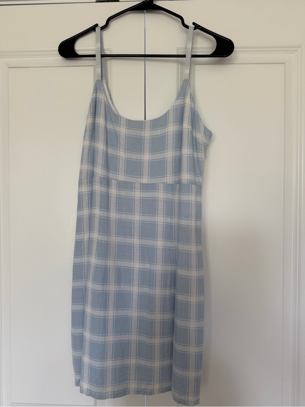 Forever 21 Light Blue Plaid Slip Dress